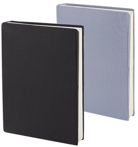CRASPIRE 2 Farbe Dehnbarer Buchumschlag Schwarz Grau Lila Waschbar Wiederverwendbar Große Nylon Buchhülle Buchschutz Elastische Notizbuchhüllen Für 9x11 Zoll Hardcover Bücher Lehrbuch Geschenk
