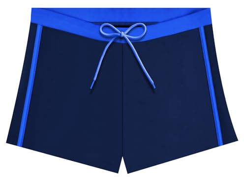 AYESY Short de Bain pour Garçon, Maillot de Bain Vintage Enfant, Boxer Shorts, Impression Séchage Rapide Plage Maillots de Bain de 13 à 14 Ans Garçon de 164 cm de Haut, Marine