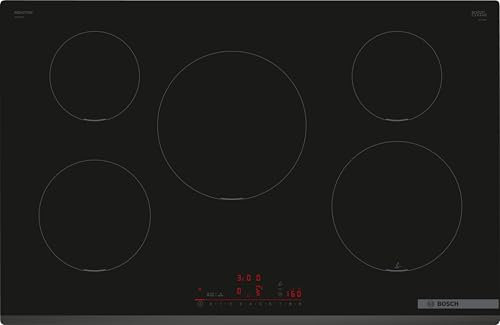Bosch PIV831HC1E Série 6 - Plaque de cuisson intelligente à induction - 80 cm - Sans cadre - Commande de hotte aspirante - Capteur de cuisson - Bouton favori - Facile à utiliser - Power Boost