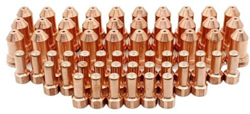 Saldatrice, 60 pz PT-80 PT80 IPT-80 Taglio Al Plasma Torcia Elettrodo 1.3mm 1.0mm 1.2mm Punte 52558 51311.13 Torcia Al Plasma Ugelli Parti di Saldatura per principianti e saldatori professionisti(1.3m