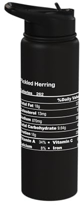 Funny Pickled Herring Thanksgiving Nutritional Fact Stainless Steel Insulated Water Bottle