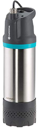 Gardena 01773-61 6100/5 - Bomba sumergible de presión automática (acero inoxidable), color plateado, negro y turquesa