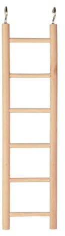 iplusmile Vogeltreppe Aus Holzleiter: Hölzernes Kleintier-Kletterspielzeug 6-Stufige Hölzerne Vogelleiter Vogelkäfig-Zubehör für Vögel Papageien Pfingstrosen