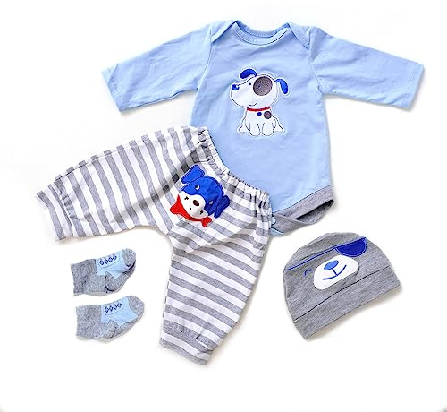 ZIYIUI Vestiti per Bambole Reborn Quattro Accessori di Vestiti 20-22 pollici Bambole Reborn Vestiti Per Ragazzo Blu