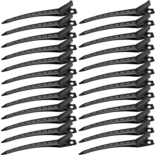 Entebill Haarspangen, Abteilklammern Friseur 24 Stück, Alligator Curl haarklippse, Combi-Clip Haarklammern, Alligator Metall Curl Clips Schwarz für Damen und Mädchen DIY Frisur (3.5 Zoll) (Schwarz)