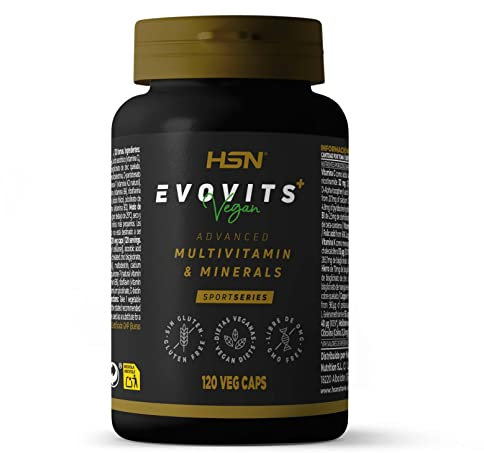 Multivitaminas y Minerales Evovits Plus+ de HSN | 120 Cápsulas Vegetales para 4 Meses | Complejo Vitamínico y Mineral Completo Vegano Hombre Mujer | No-GMO, Sin Gluten