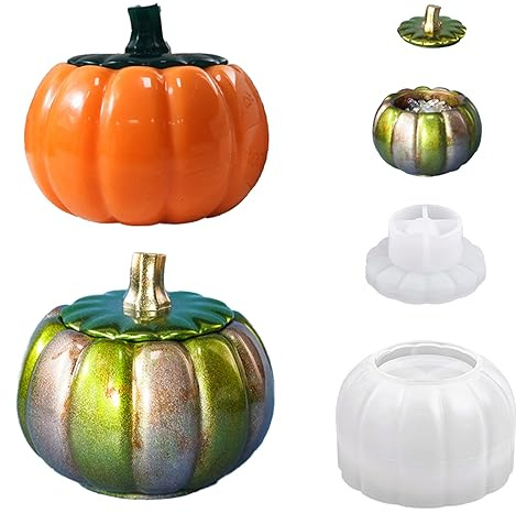 Moule en silicone et résine époxy pour citrouille, boîte de rangement pour décoration de la maison d'Halloween