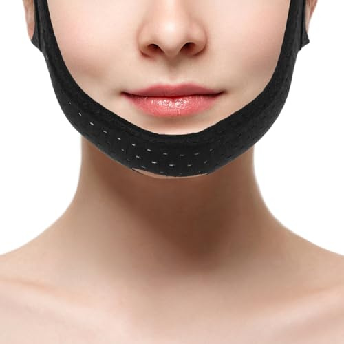 Healeved Correa Para La Barbilla Antironquidos Ajustable Y Transpirable Mentonera Para Roncar Ayuda a Cerrar La Boca Compatible Con Antifaz Para Dormir Para Reducir Ronquidos Durante El Sueño
