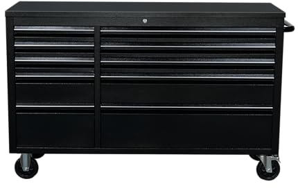 Ondis24 Werkzeugwagen fahrbare Werkbank Werkstattwagen schwarz mit 10 Leichtlaufschubladen &MDF Arbeitsplatte, Lenkrollen, unbestückt, abschließbar