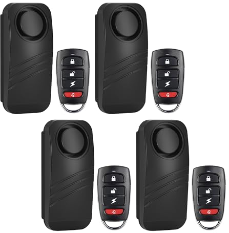 Fahrradalarm, wasserdicht, kabellos, Vibrationsbewegungssensor, 100 dB lauter Motorrad-Golfwagen, Garagentor, Heimsicherheit, Fahrradzubehör, Fahrradalarm mit Fernbedienung (4 Stück)