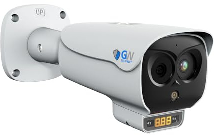 GW Security 5MP Bi-Spectrum Temperature Measurement Two-Way Audio IP PoE Thermal Security Camera w/Smoker, Flame, Fire Point, Human and Vehicle Smart Detection and 10 AI Functions (GW68-5617TMIC)