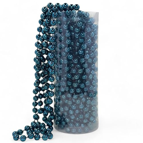 MIJOMA Ghirlanda di perle – Elegante nastro di perle, collana di perle e filo di perle decorative, elegante decorazione da tavolo, Natale, Avvento, matrimonio, perline decorative da 8 mm, 10 metri
