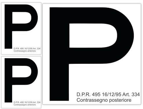 GamesMonkey ® - Adesivi Auto P Principiante Omologati - Anteriori e Posteriori per Auto - Set Patente Neopatentati (COL001)
