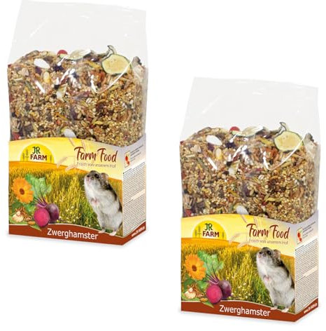 JR FARM Zwerghamster Adult | Doppelpack | 2 x 500 g | Alleinfuttermittel für Zwerghamster | Beinhaltet 35 verschiedenen Saaten | Enthält Vier hochwertige Proteinquellen