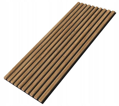 EmsCraft24 Akustikpaneele 1,228m² - 275cm x 46cm x 1.8cm - | Akustikpaneel | Lamellenverkleidung | Wandverkleidung | Akustikfilz | Wandpaneele auf filz (018 - Eiche Wotan)
