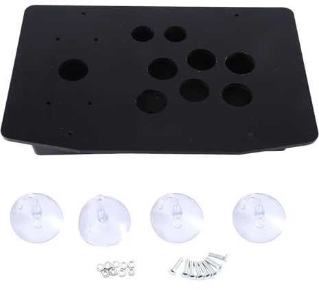 Steowsey DIY Arcade Joystick Replacement Acrylic Panel Case Black Acrylic+ABS+Steel Handle Arcade Game Kit