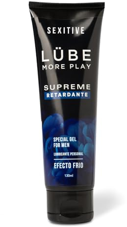 SEXITIVE Lubricante Masculino Lube Supreme Efecto Frio. Sensación de fuerza y resistencia, para prolongar el ritmo y la intensidad. Disfruta más tiempo, con una sensación de firmeza duradera - 130ml
