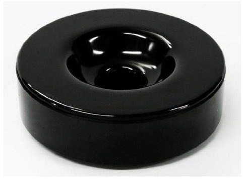 6 Stück Melamin Aschenbecher Windascher 10 cm Ø Deckel + Behälter in SCHWARZ