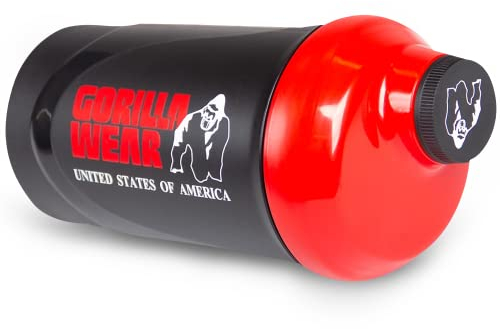 Gorilla Wear Shaker 600ml- schwarz/rot - Bodybuilding und Fitness Accessoire für Damen und Herren, Einheitsgröße
