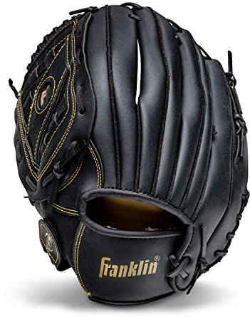 Franklin Sports Baseball + Softball Glove - Field Master Baseball + Softball Mitt - Adult + Youth Glove - Men's + Women's Baseball + Softball Gloves - Left Hand Throw - 14 Inches - Gold