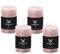 4er Set Adventskranzkerzen Rustik Marble Kerzen durchgefärbt mit Abbrandschutz Rosé 120 x 58 mm
