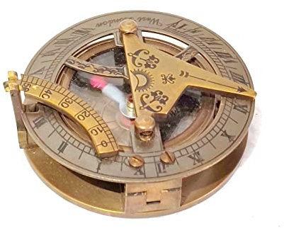 Brújula de reloj solar de trabajo, reloj de sol vintage antiguo, regalo para hombres, regalo de cumpleaños, regalo de bautizo