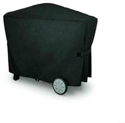For Weber Q3000 Q2000 BBQ Grill Cover ,Waterproof Protector Outdoor Heavy-Duty Polyester Fabric With Straps Dust-Proof UV-Resistant Black 112.4x64.1x95.6cm
