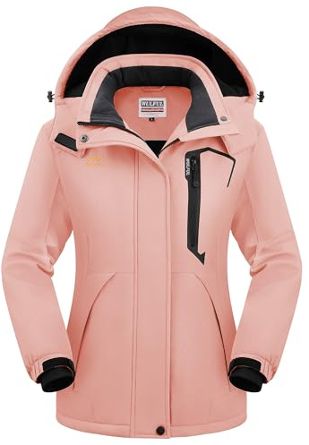 WULFUL Women’s Waterproof Snow Ski Jacket Mountain Windproof Winter Coat with Detachable Hood