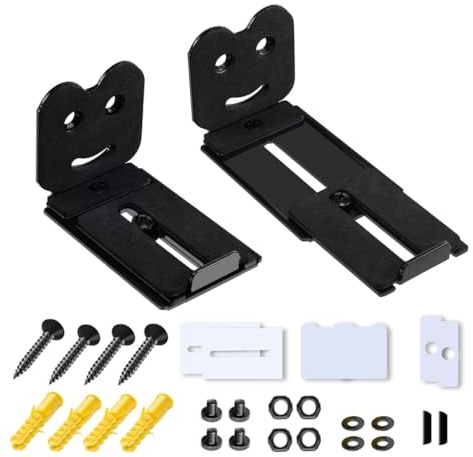 ZEPFJHE 2 staffe regolabili per montaggio a parete, per soundbar, altoparlanti, supporto da parete per canale centrale pesante, capacità 50 kg