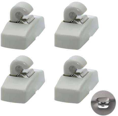 4PCS Soporte de Gancho para Visera Solar, Gancho Soporte para Parasol de Coche Parasol Reemplazo Clip Auto Sun Visor Clip Interior de Visera Coche, Universal, 3B0857561B (Gris)