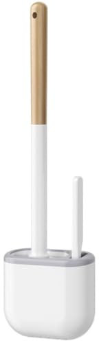 Toilet Brush - Wall Mounted Toilet Brushes & Holders - Bathroom Accessory for Caravan & Motorhome - Clear Floor for Easy Mopping - Secure Sticky Mount Attachment