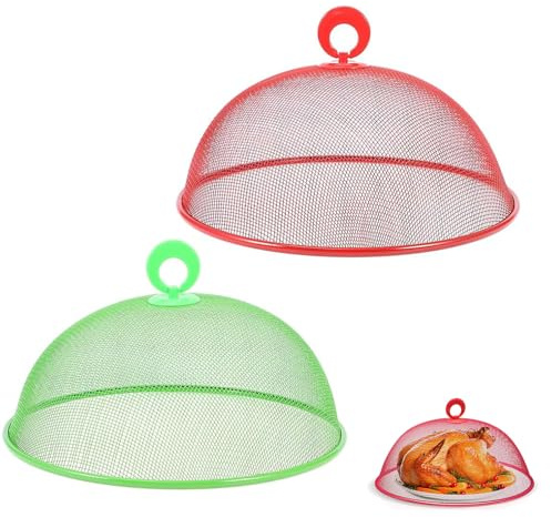 DUOHERESHUI Copertura per Il Cibo, 2 Pezzi Coperchio Rete Alimenti, 30cm, A