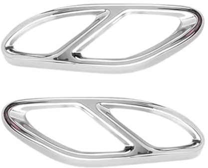 apa Punta Escape Embellecedores 2 Piezas De Revestimiento Garganta Tubo De Escape Para Coche, Accesorio Automotriz Compatible Con Benz Para GLC Clase 2016 2017 2018 2019.(Silver)
