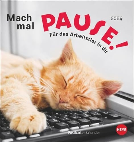 Mach mal Pause Postkartenkalender 2024. Kleiner Tierkalender mit lustigen Sprüchen rund um Büro und Arbeit. Kalender zum Aufstellen oder Aufhängen, ... und Versenden.: Für das Arbeitstier in dir