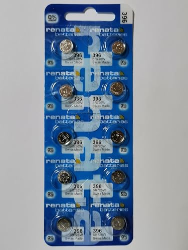 10 x Renata 396 Swiss Made Lithium Coin Cell Battery SR726 W