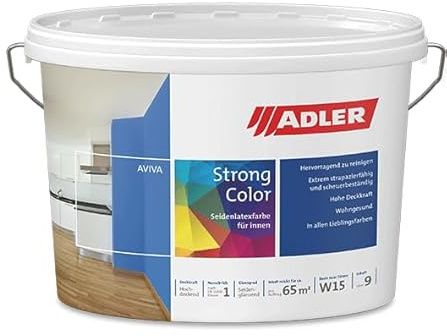 ADLER Aviva Strong-Color RAL6021 Blassgrün Latexfarbe für beanspruchte Flächen 3 l