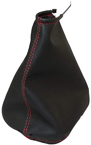 AERZETIX: Schaltsack schaltmanschette kunstleder schwarz mit roten nähten