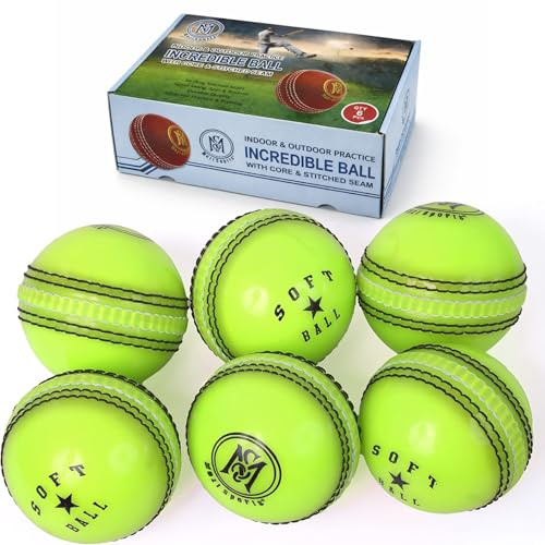 Mjuka cricketbollar-färdigheter cricketbollar för övning och träning för alla åldrar spelare (grön)