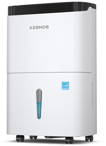 Kesnos 120 Pints 2025 Energy Star Dehumidifier for Home & Basement with Drain Hose, Ideal for Large Spaces up to 6,500 Sq. Ft., Featuring Auto Defrost & Self-Drying Function