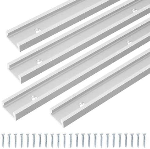 T Nut Schiene, 4 Stück T-nut Schiene Aluminiumlegierung, T-Track 800mm T Profil Gleitschiene T Nut Gehrungsschiene für Tischsäge Router Tisch Holzbearbeitungswerkzeug, 30x13mm