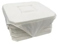 Alpes Blanc - Lot de 6 Galettes de Chaise Beige – Confortables et Épaisses, 38x38 cm Assises Pratiques avec Lanières de Fixation