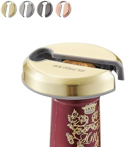 ELMWAY VinoLux Series Magnetic Wine Foil Cutter – Stainless Steel Top & Durable ABS Body, Compact Design with Magnetic Storage, Easy to Use & Portable, for Wine Lovers – Gold