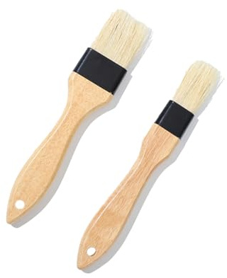 2PCS Pastry Brushes, Pastry Basting Brushes, Oil Brush, BBQ Basting Brush, Versatile Cooking Tools, for Grilling and Glazing, Kitchen BrushS for Oil Egg Spread Marinade Sauce