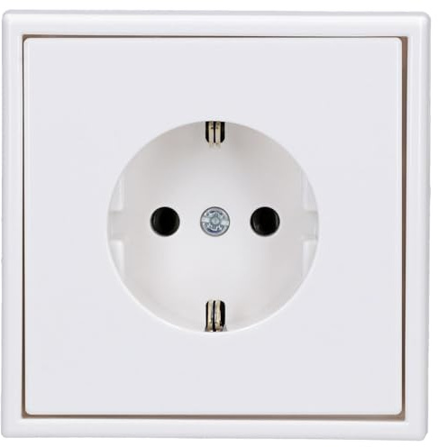 Jung Serie LS Komplett-Set Alpinweiß: LS1520WW SCHUKO Steckdose + LS981WW Rahmen 1fach