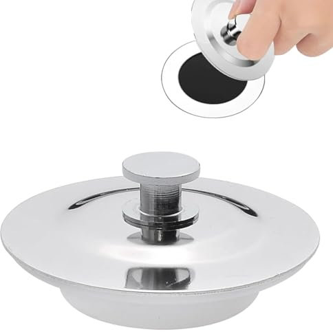 Universal Bath Plug for 40-45mm Holes - Stainless Steel Drain Stopper for Sinks and Bathtubs - Anti-Leak Design with Secure Fit - Easy to Use and Durable Replacement Plug