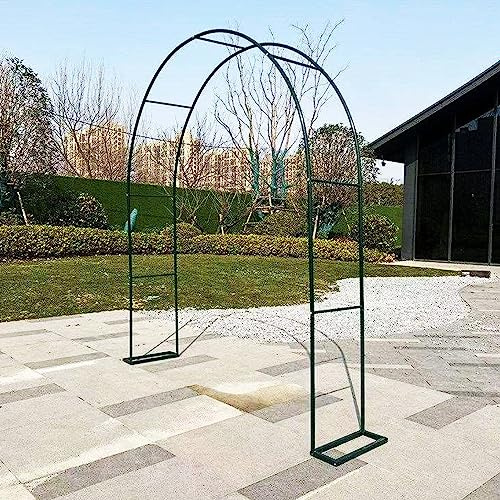 Arche de rose pour jardin, terrasse, serre, arche de jardin en métal pour légumes, courges et décoration de fête de mariage, 260 x 230 x ... Vert