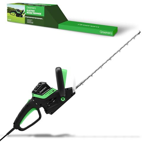 710W Corded Electric Hedge Trimmer, 61cm Diamond Blade, 20mm Tooth Opening, Electric Hedge Cutter with 10m Cable, Blade Cover, Rotating Handle, Dual Safety Switch, 3.9kg, Handle Branches up to 24mm