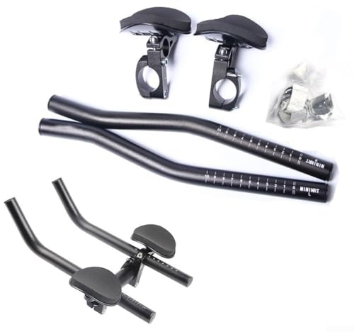 BlissfulAbode Adjustable Bicycle for TT Handlebar Bars Cycling Rest Extensions Aluminum Alloy Time Trial Triathlons Aerodynamic Handlebar Mount With Hand Rest Pads For Mountain Road Bike(0603 type)