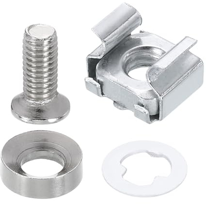 PATIKIL Dado A Gabbia M6 X 16 Mm, 50 Pz Dadi A Gabbia In Acciaio Al Carbonio Zincati A Scatto Quadrati Per Montare Armadi Server Scaffali Router Console Audio, Argento