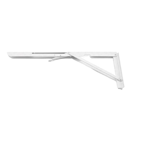 2 pezzi Staffa for mensola pieghevole for in acciaio inossidabile resistente Hardware for lavoro su tavolo RV Auto Risparmio di spazio(White 20inch)